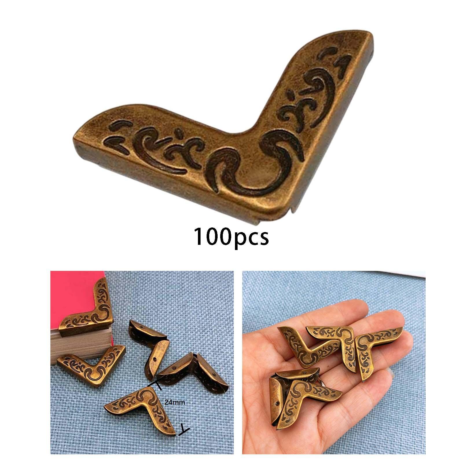 100Pcs Book Corner Protector Metal, Scrapbooking Photo Mounting Corners, Book, Albums, Menus, Notebook, File Corner Protectors