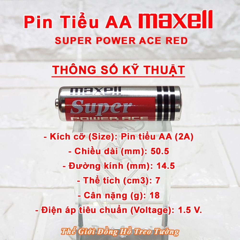 Pin tiểu Maxell AA. Cặp 2 Viên Supper Power ACE Red – Indonesia Vỏ Nhôm 1.5V