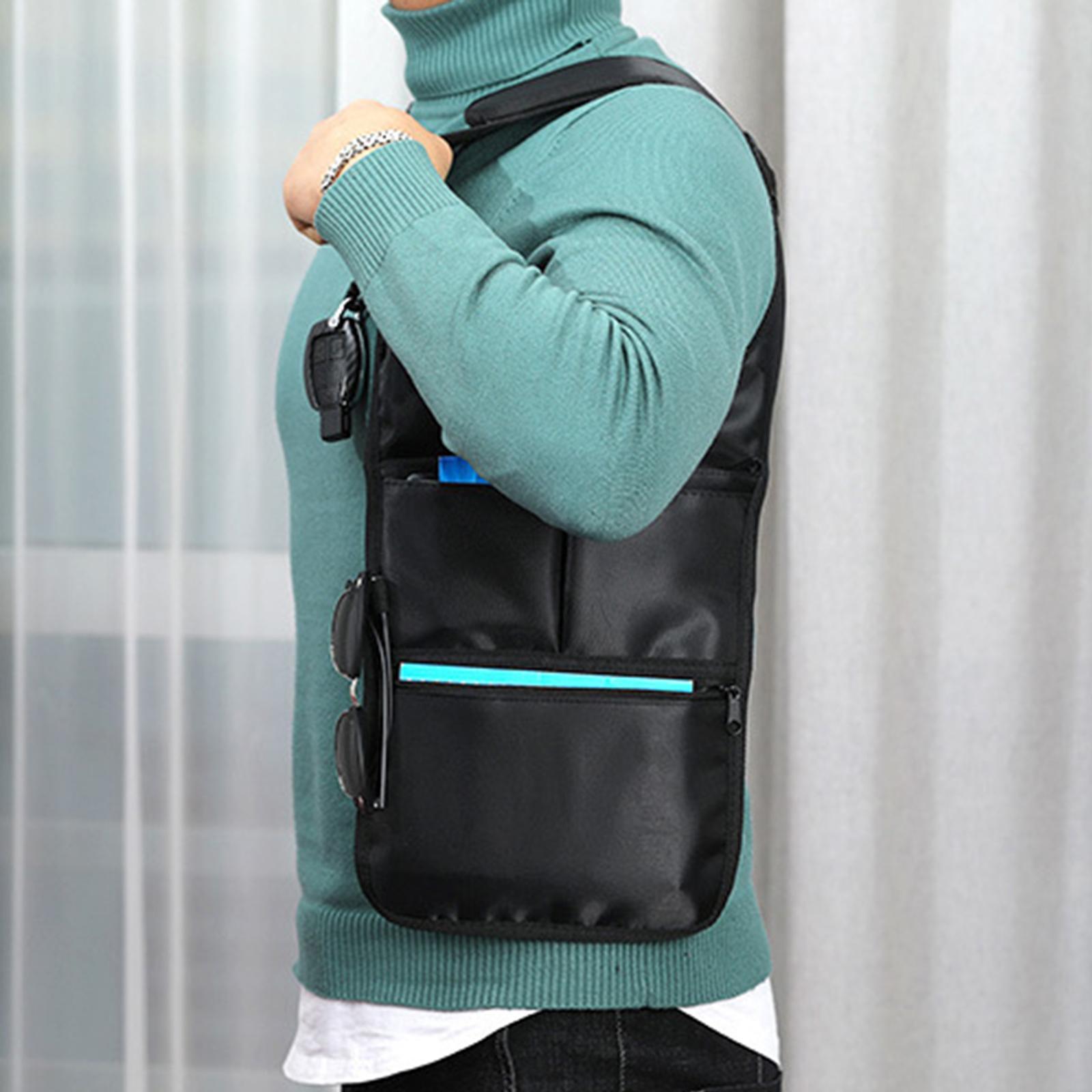 Outdoor Underarm Shoulder Bag Black Wallet Portable Backpack for Shopping Left