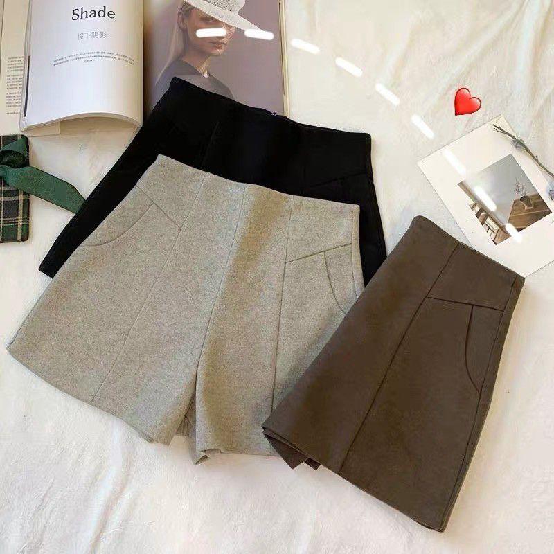 Quần short nữ/ Quần đùi dạ lông mềm mại khoá sau sang chảnh cho nữ