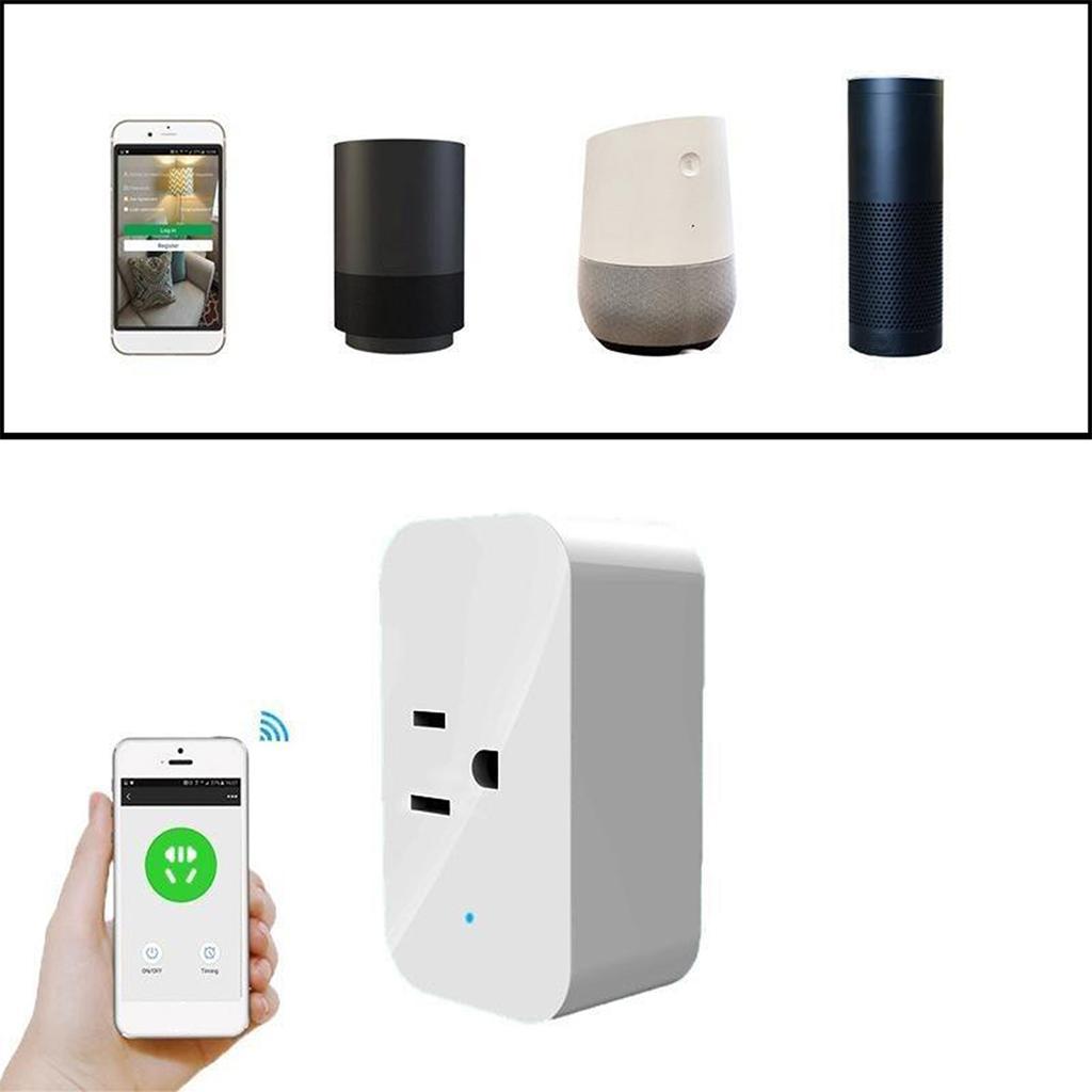Smart Plug WiFi Outlet Mini Socket Remote Control 2.4GHz Voice Control