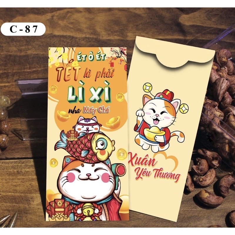 Set 100 bao lì xì Tết  , phát tài cả năm hàng đẹp nhiều mẫu mới , vô cùng xinh xắn và cute 