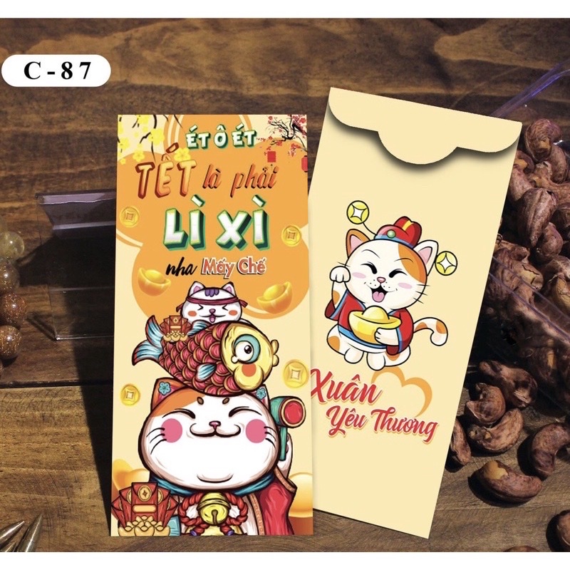 Set  10 bịch 100 bao lì xì Tết  , phát tài cả năm hàng đẹp nhiều mẫu mới , vô cùng xinh xắn và cute 