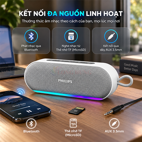 Loa Bluetooth Philips TAS2250 - Hàng chính hãng