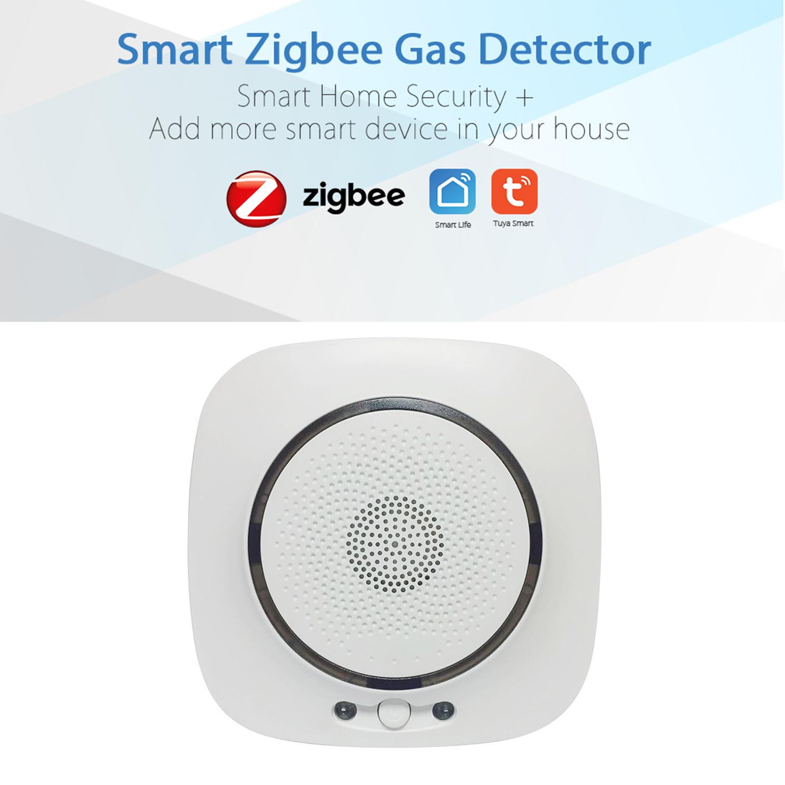ZigBee Tuya Gas Detector Household Combustible Gas Natural CH4 Leak Detector Natural Gas Leak Tester Sniffer Sound Alarm APP Notification Pushing Tuya APP Remote Control