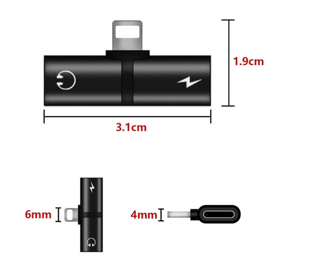 Jack chia tai nghe iphone 7,8,X vừa sạc vừa nghe nhạc tiện lợi-OTG7 (1 cái-giao màu ngẫu nhiên)