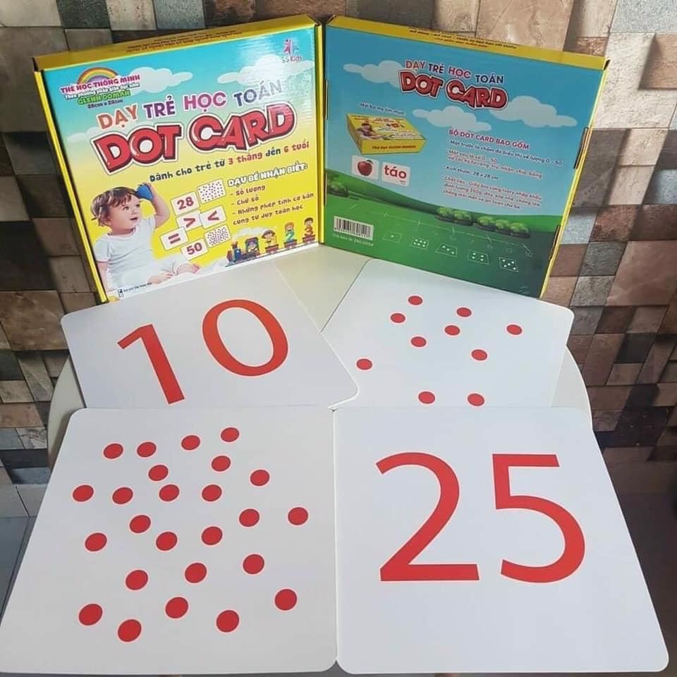 Thẻ Học Thông Minh Cho Bé, Flashcard Dot Card Khổ Lớn 21x21cm, Đồ Chơi Giáo Dục Sớm Cho Bé