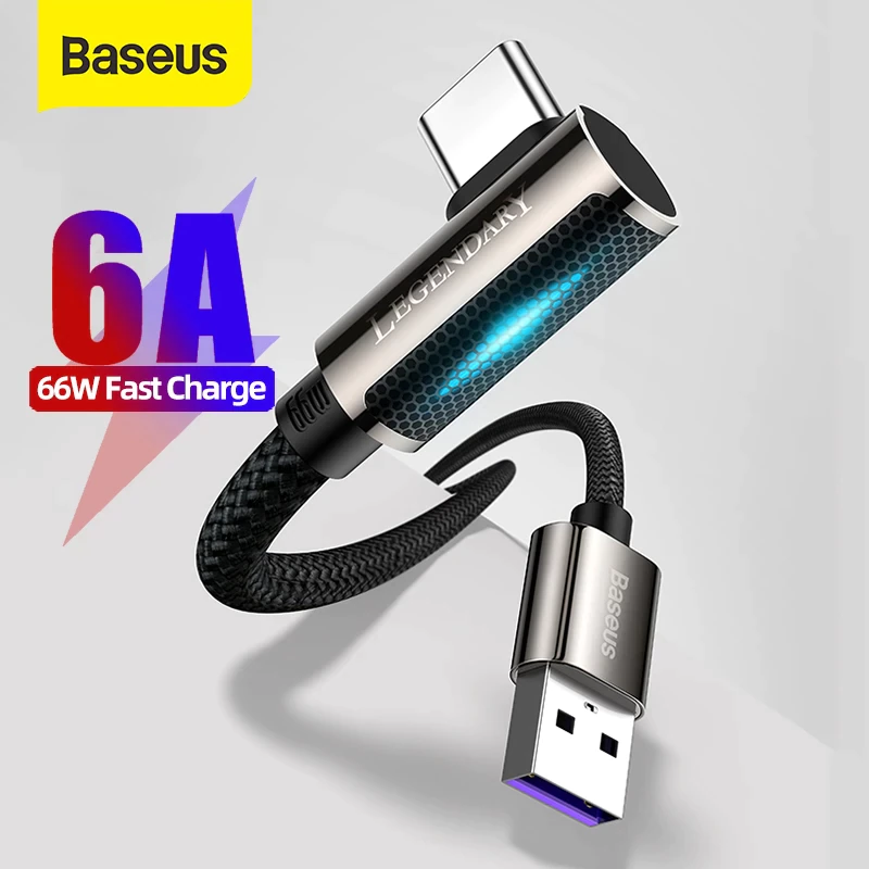 Cáp sạc bẻ góc USB to Type-C 66W Baseus Legend Series Elbow- hàng chính hãng