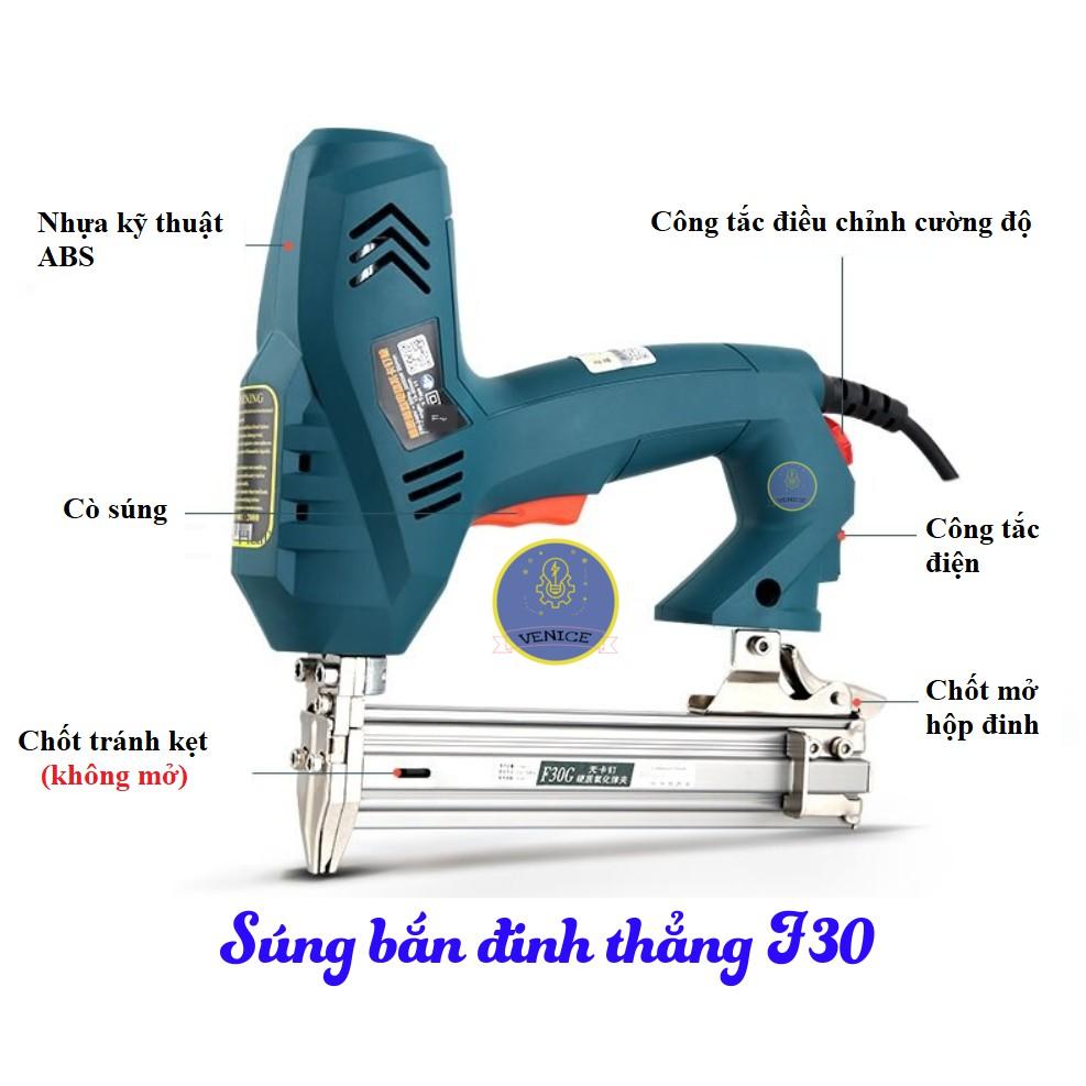 DỤNG CỤ BẮN ĐINH THẲNG F30 - DÙNG ĐIỆN 220V - DỤNG CỤ BẮN GỖ CÁC LOẠI