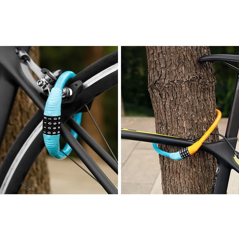 Khóa Xe Đạp Thể Thao Chống Trộm Khóa Dây Treo Yên Xe Đạp 4 Số Xoay Mã Khóa Tránh Mất Chìa Khóa - Hãng