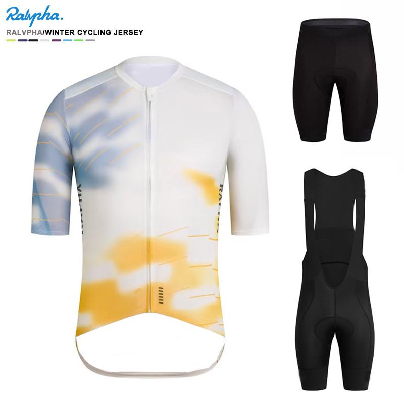 Ralvpha Nam Mùa Hè Áo Đạp Xe Jersey Phù Hợp Với Xe Đạp Quần Áo Nhanh Khô Ropa Ciclismo Maillot Bộ Đồ Thể Thao Ngắn Yếm Gel Đệm Thoáng Khí Color: cycling suit 8 Size: XS