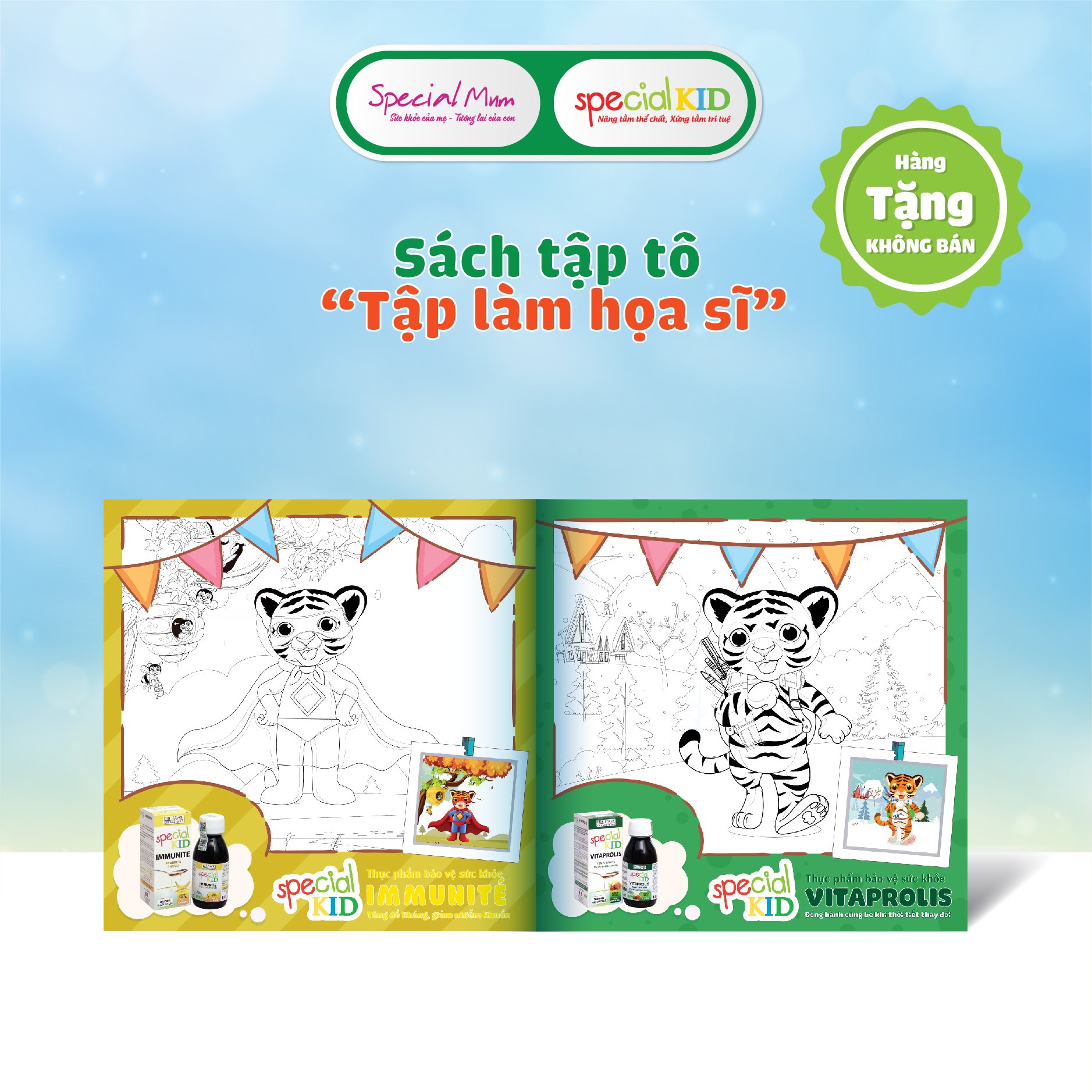 [ Quà Tặng Không Bán ] Sách Tập Tô Bé Tập Làm Hoạ Sĩ Special Kid