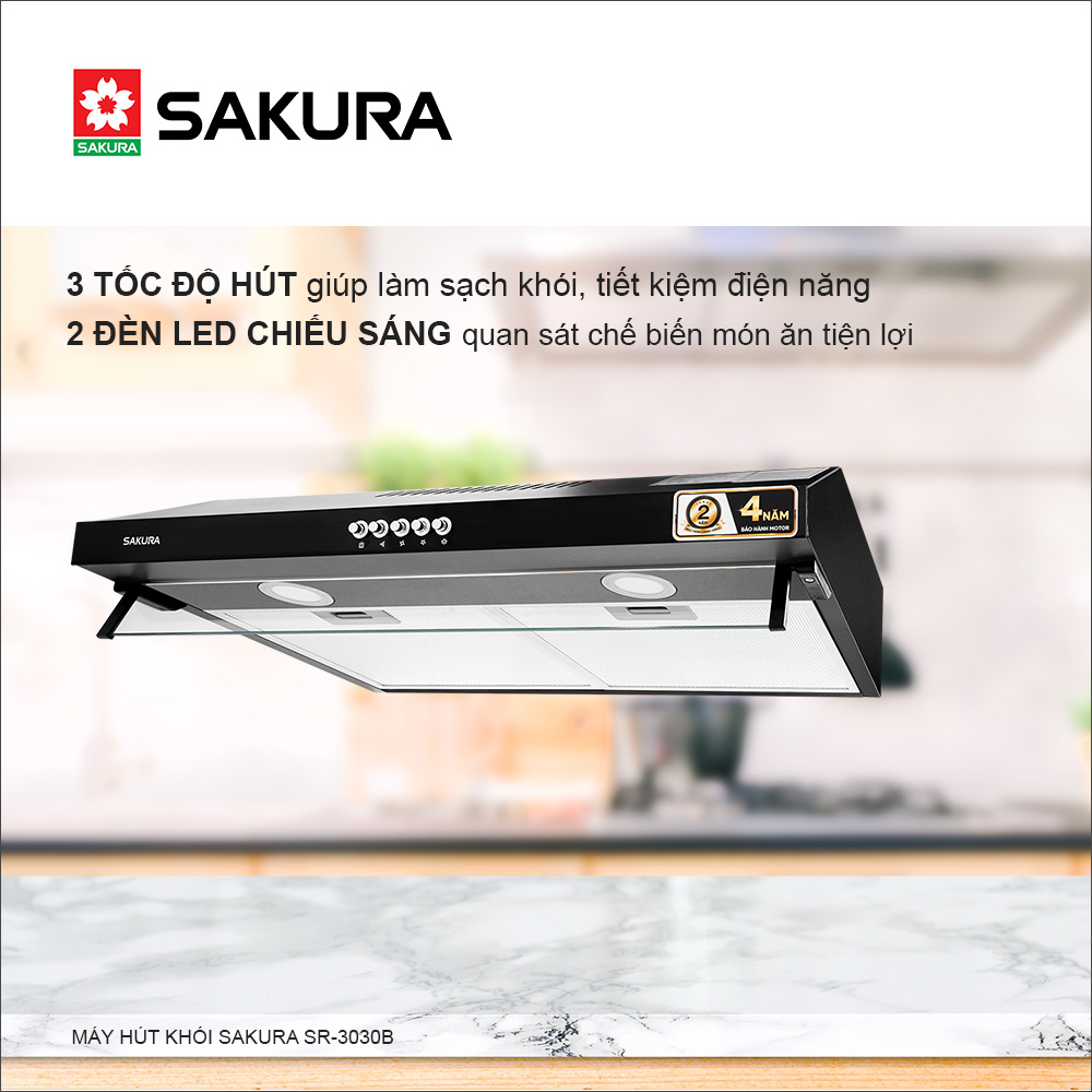 Máy Hút Mùi Âm Tủ Sakura SR3030 Kèm Lọc Than Hoạt Tính Hàng Chính Hãng