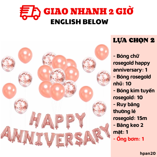 Bộ bong bóng trang trí tiệc kỷ niệm Happy Anniversary hpan20