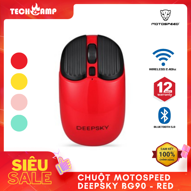 Chuột máy tính Motospeed DEEPSKY BG90 không dây - Hàng chính hãng