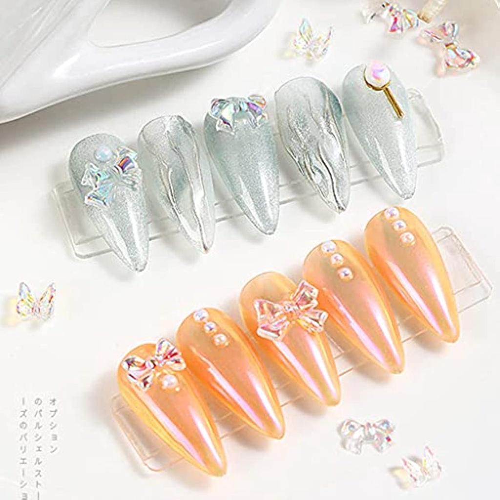 Phụ Kiện Pha Lê Hình Nơ Nhiều Màu Sắc Dùng Trang Trí Móng Tay Nghệ Thuật