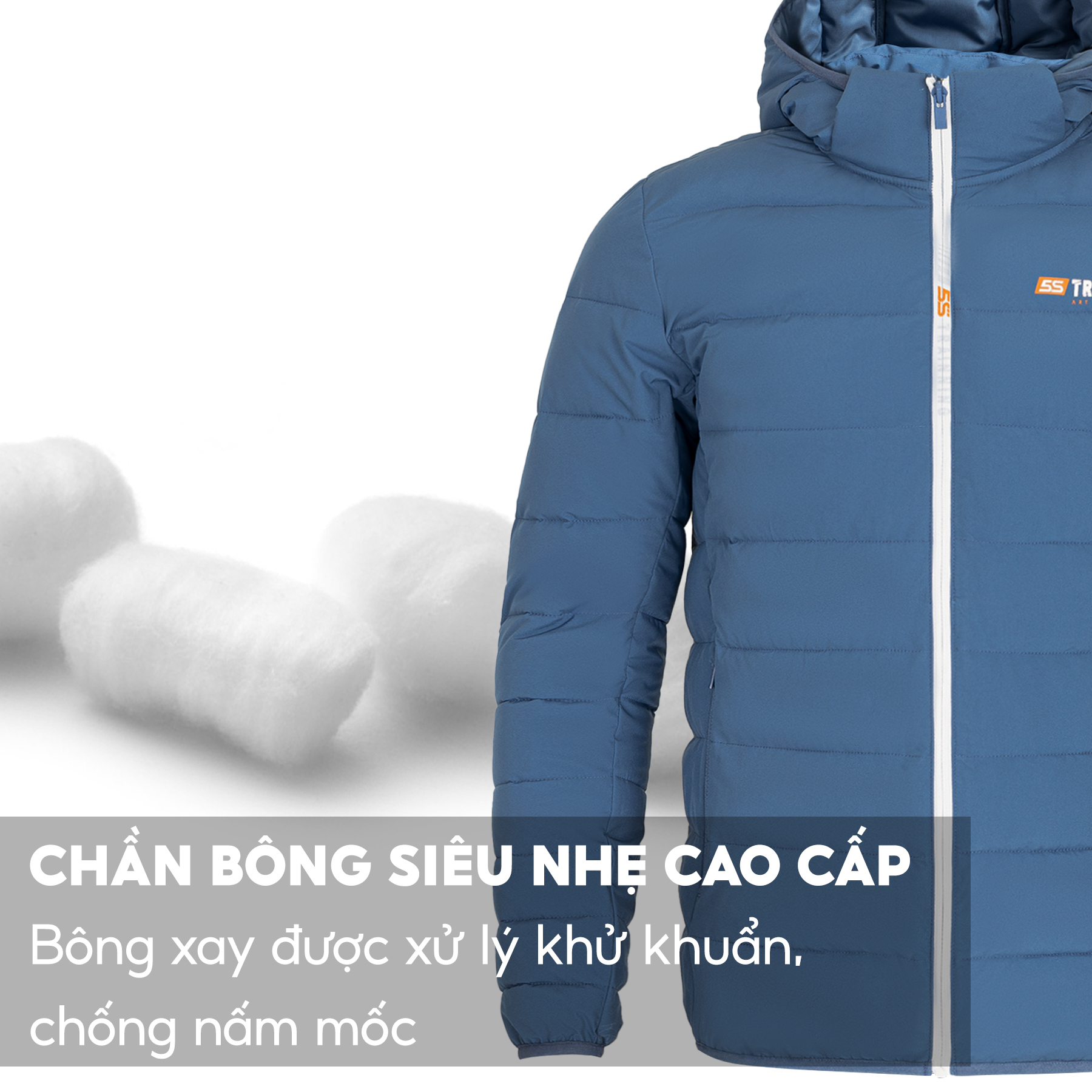 Áo Khoác Phao Nam Chần Bông Siêu Nhẹ 5S, Siêu Ấm, Chống Bám Bụi, Thiết Kế Basic, Trẻ Trung