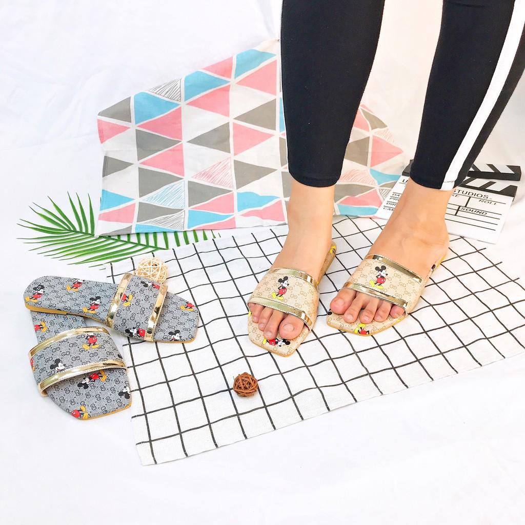 Dép nữ big size quai ngang hình Micky thời trang HOT TREND