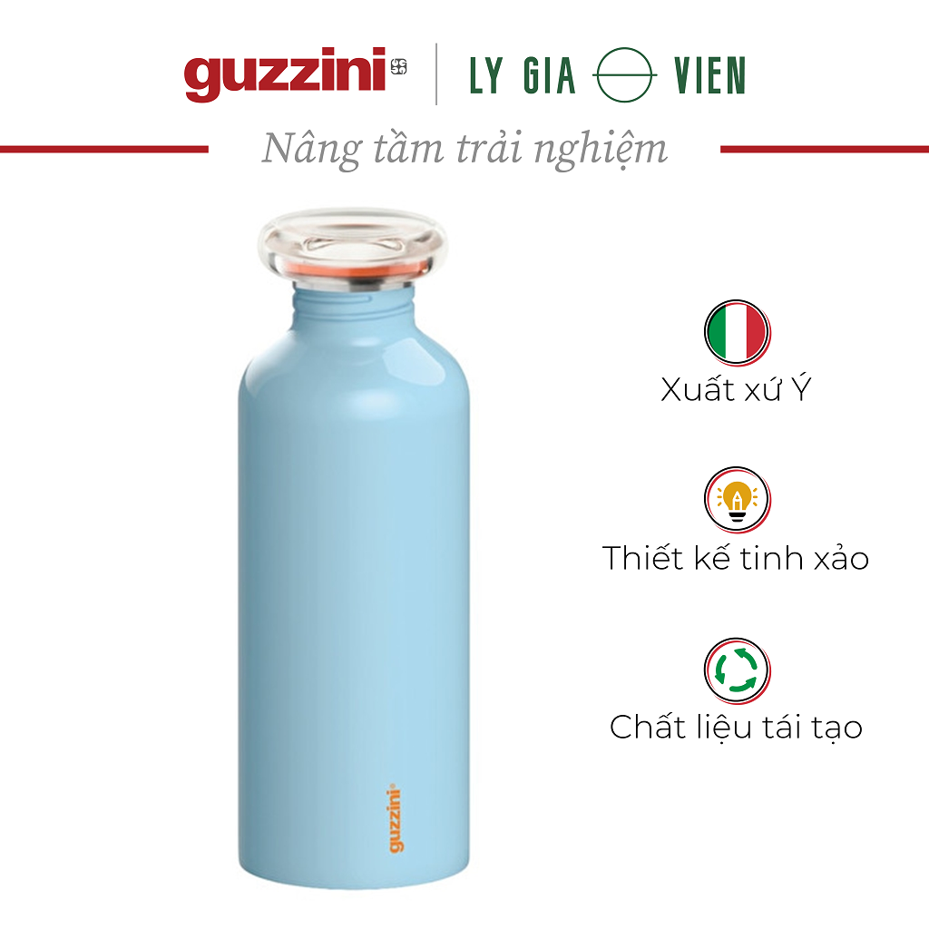 Bình Giữ Nhiệt Dã Ngoại Guzzini On The Go Travel Thermal Bottle - Thép Không Gỉ - Dung Tích 500cc - Giữ Thức Uống Ở Nhiệt Độ Ổn Định