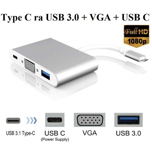 Cáp Chuyển Type-C ra USB 3.0, VGA, Type-C - JL