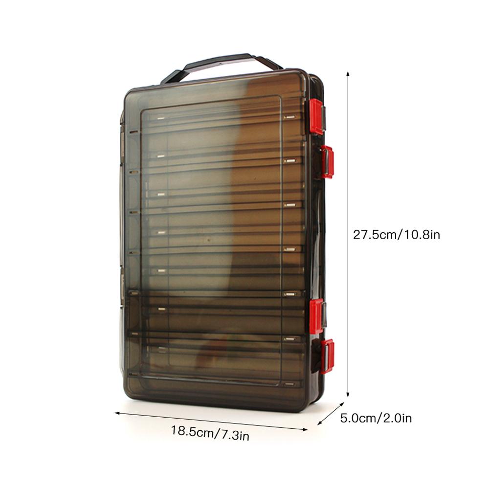 Hộp đựng mồi câu cá bằng nhựa 14 ngăn hai mặt