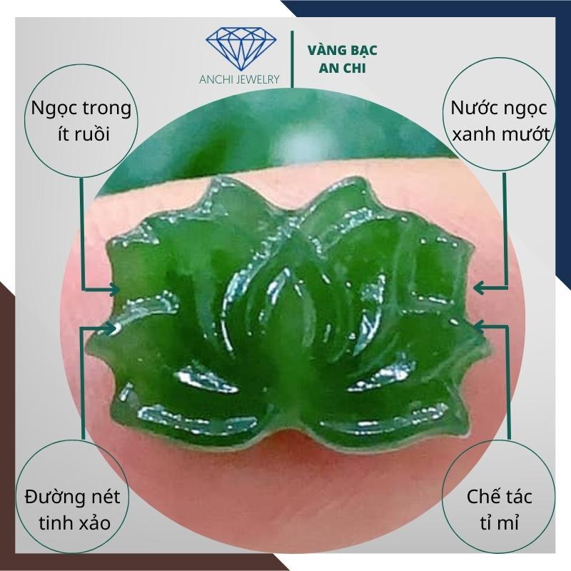 Vòng tay charm hoa sen màu xanh ngọc Anchi jewelry