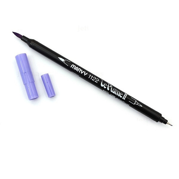 Bút lông hai đầu màu nước Marvy LePlume II 1122 - Brush/ Extra fine tip - Amethyst (106)