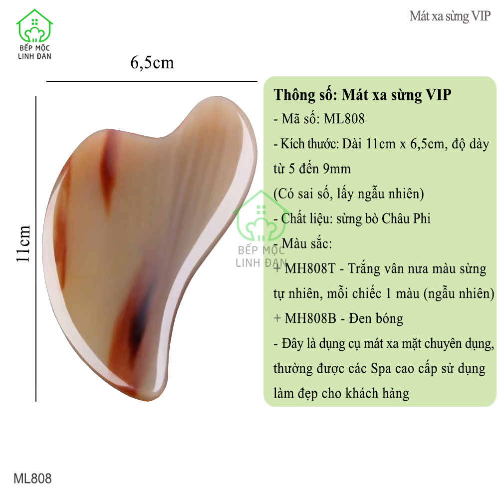 Mát Xa Chuyên Dụng Bằng Sừng - Nâng Cơ Mặt, Giảm Đau Nhức Toàn Thân [ML808]