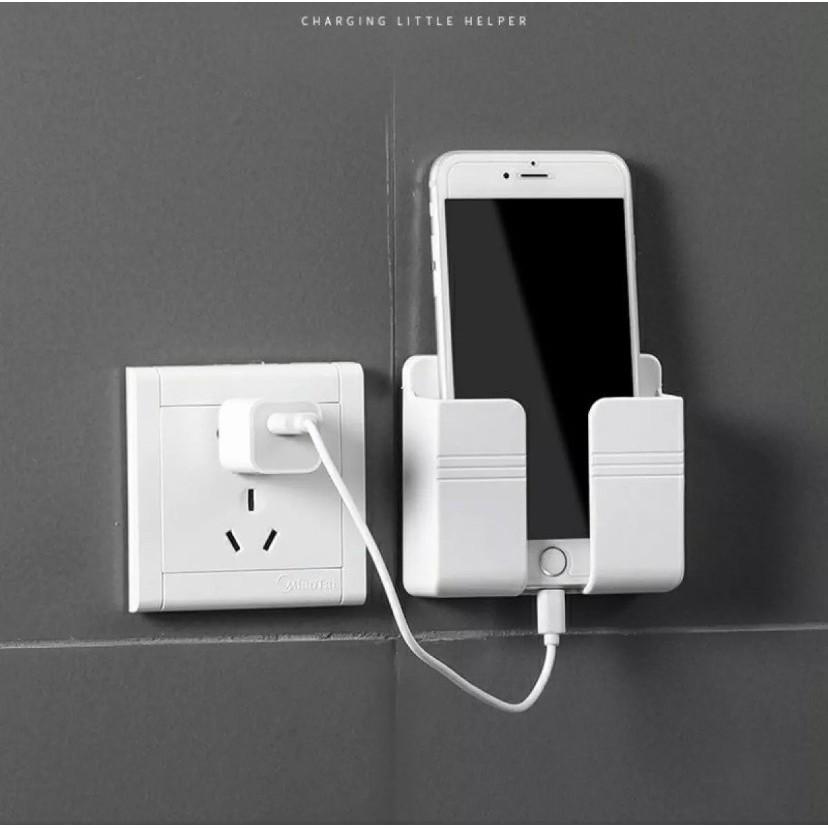 Giá Đỡ Kệ Dán Tường Để Điện Thoại, Remote - Giá Đỡ Sạc Điện Thoại Thông Minh Đa Năng Tiện Lợi