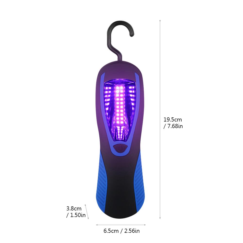 Đèn UV cầm tay du lịch có móc treo và nam châm phía sau, sạc USB