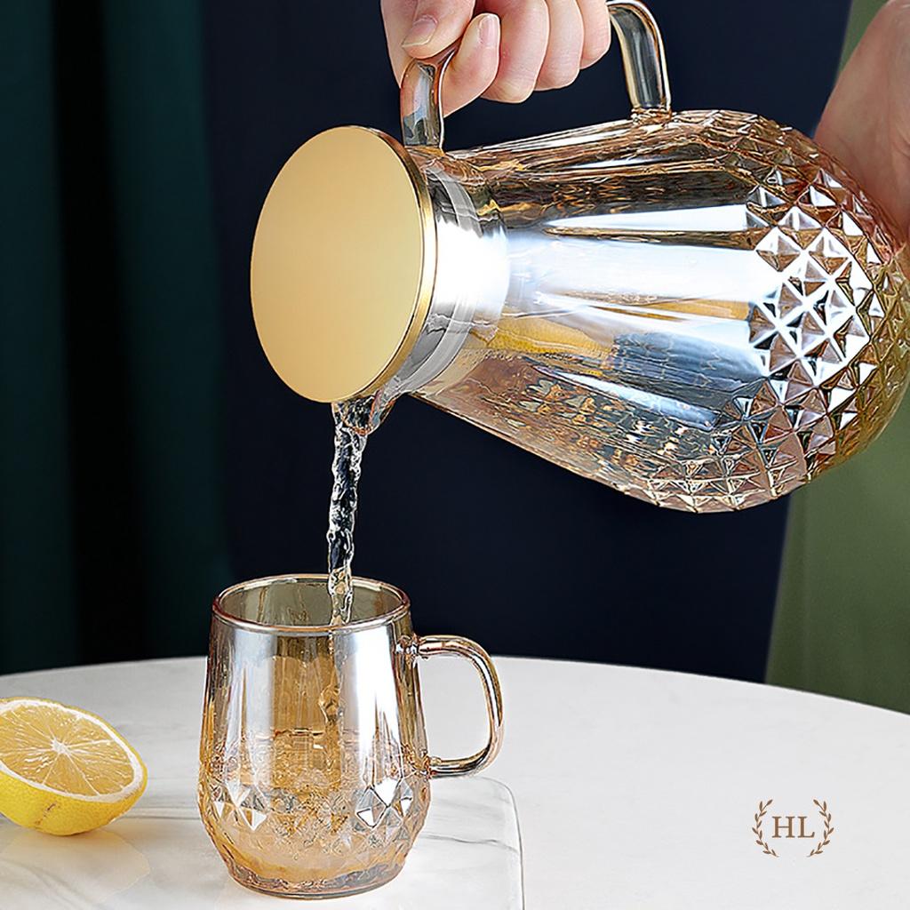 Bình Ly thuỷ tinh phong cách Scandinavia Kim Cương Vàng | BÌNH CỐC VÀNG BOROSILICATE SIÊU NHẸ - CHỊU NHIỆT - CƯỜNG LỰC 2