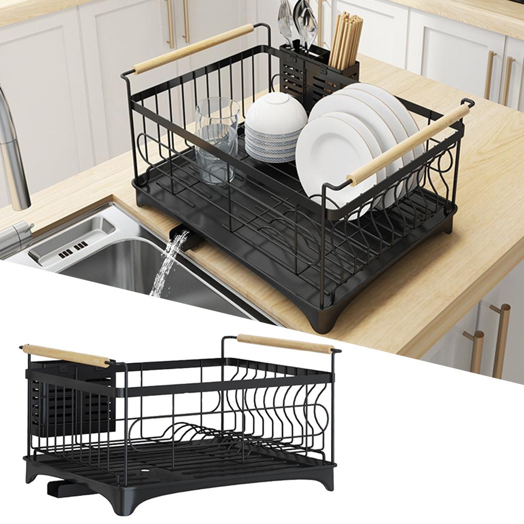 Nhà Bếp Món Ăn Điện Đen Giá Bát Đĩa Bát Đĩa Inox Phơi Nhà Tổ Chức Đa Chức Năng Lưu Trữ Nhà Vật Dụng Nhà Bếp
