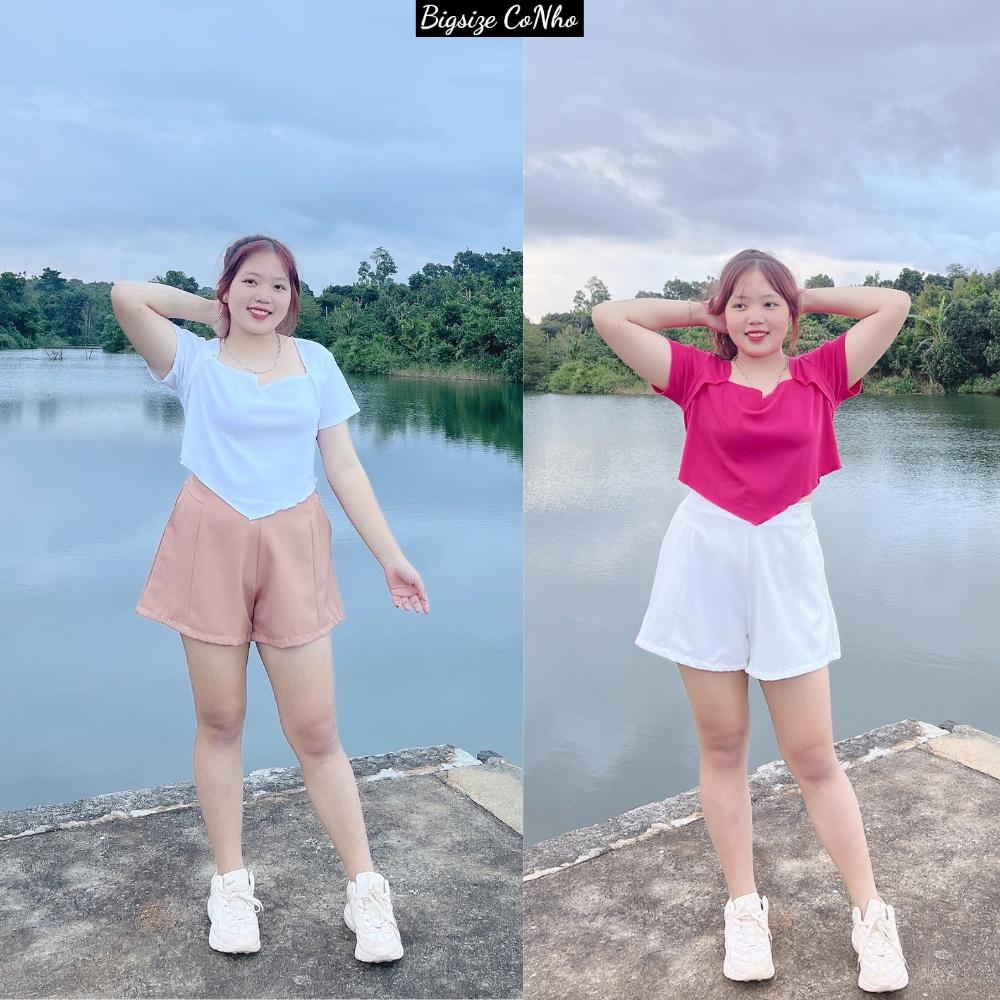 Quần đùi Bigsize Cô Nhỏ cho nữ lưng thun, Quần short nữ big size ngoại cỡ 55-100kg Q1 - MÀU TRẮNG