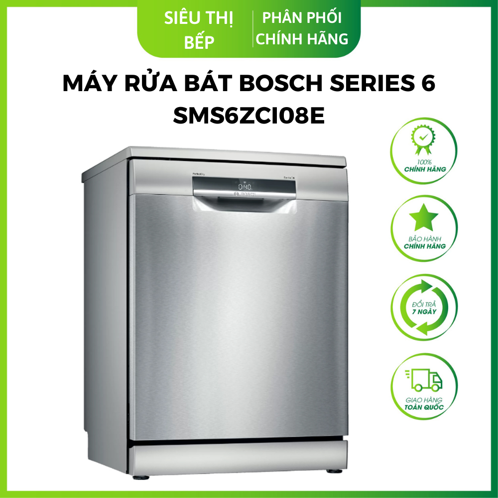 Máy Rửa Chén Bát 14 Bộ Bosch SMS6ZCI08E - Hàng Chính Hãng