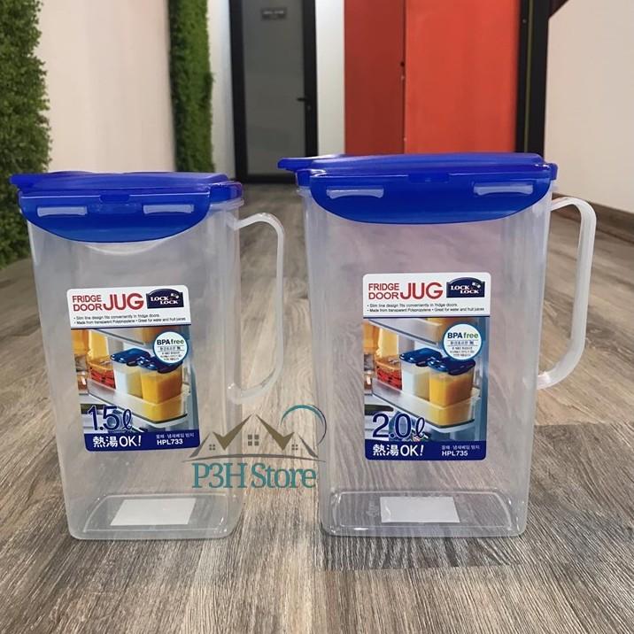 Bình nước Lock&Lock dạng rót Jug 1.5L/2L/3L HPL733 HPL735 HAP607 nhựa PP an toàn thực phẩm