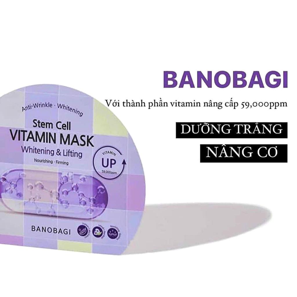 Hộp 10 Mặt Nạ Giấy Banobagi Stem Cell Vitamin Mask Whitening & Lifting 30ml/Miếng