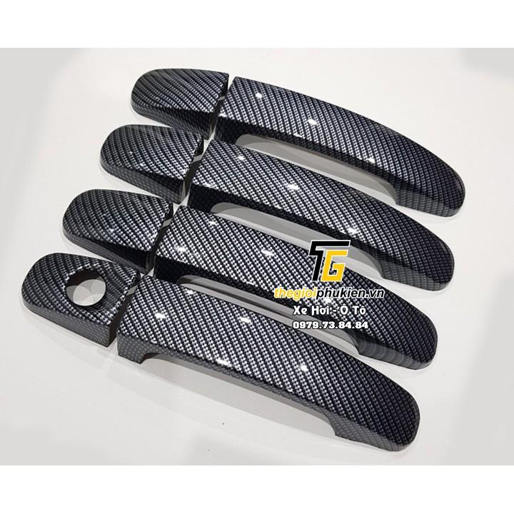 Bộ ốp tay nắm, ốp hõm cửa xe Ford Ranger - vân Carbon