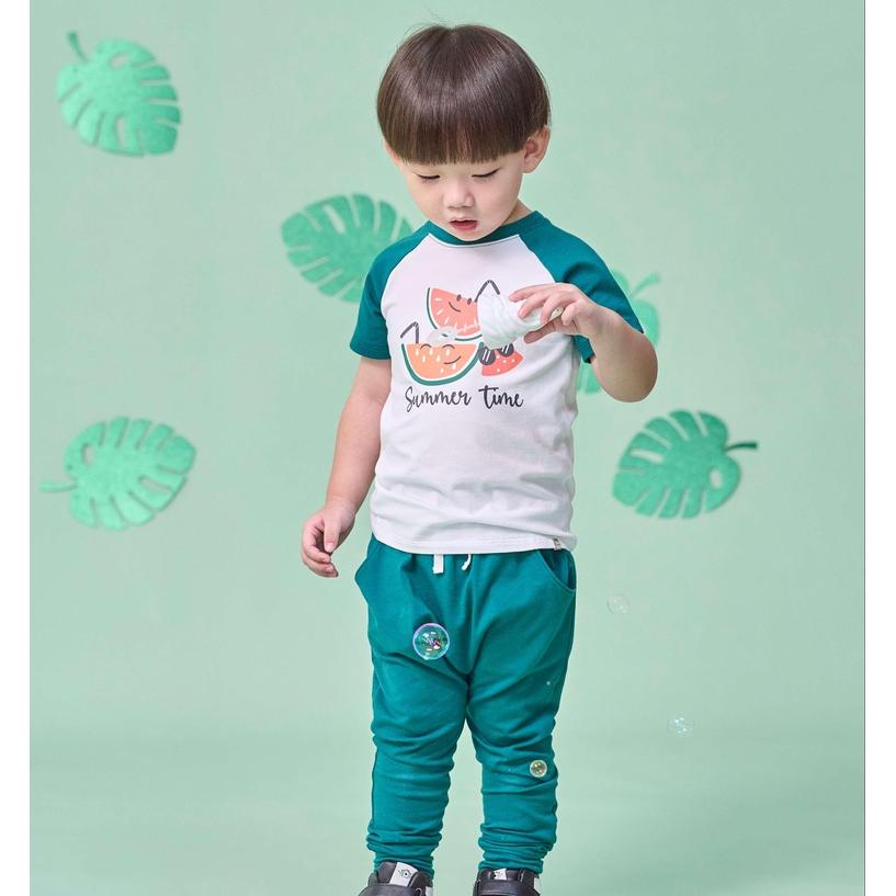 Bộ áo raglan quần dài bé trai 2 - 5 tuổi vải cotton in hình dưa hấu trước ngực TPTS2-1424B - OETEO Tropical Land