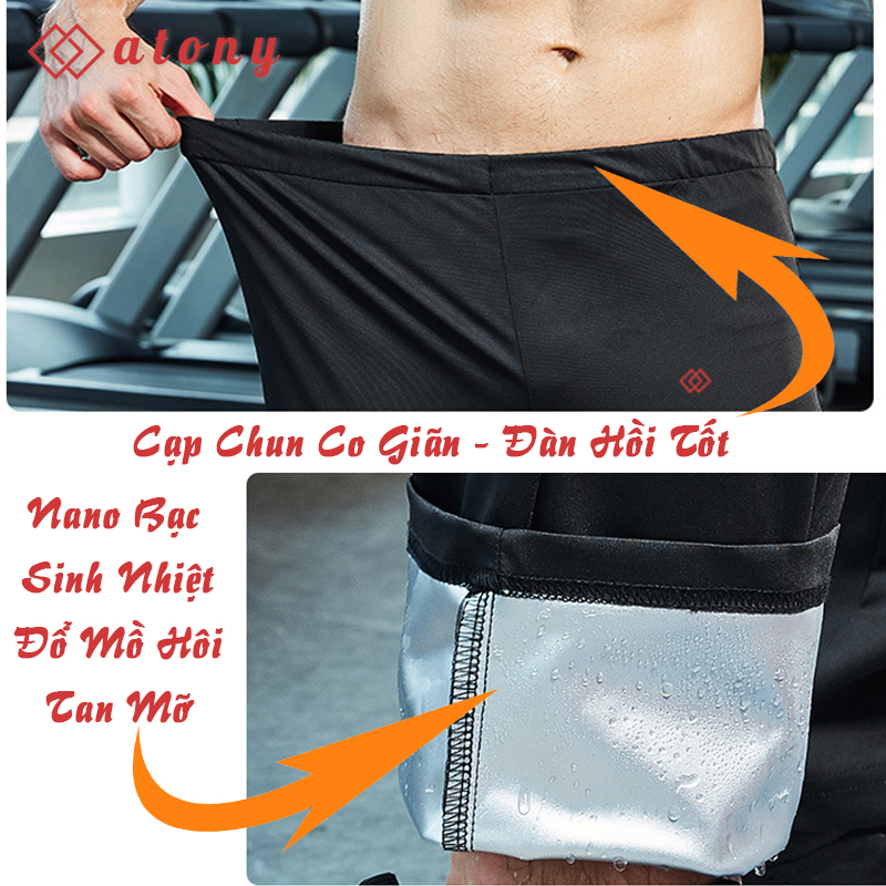 Bộ Đồ Tập Ép Cân Nam ATONY Cao Cấp, Tráng Nano Bạc Sinh Nhiệt Đổ Mồ Hôi, Hỗ Trợ Đốt Mỡ Thừa (Áo Dài Tay + Quần Dài)