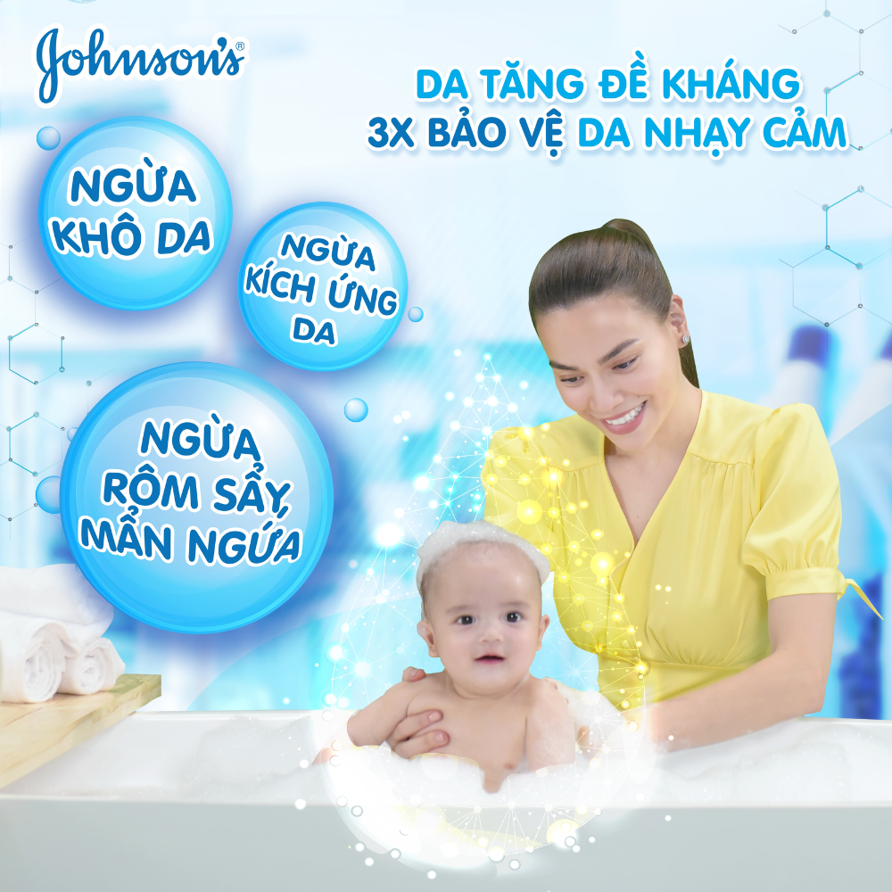 sữa tắm 2 trong 1 (gội+tắm toàn thân) mềm mịn Johnson' baby Bath Cotton Touch 500mlx4