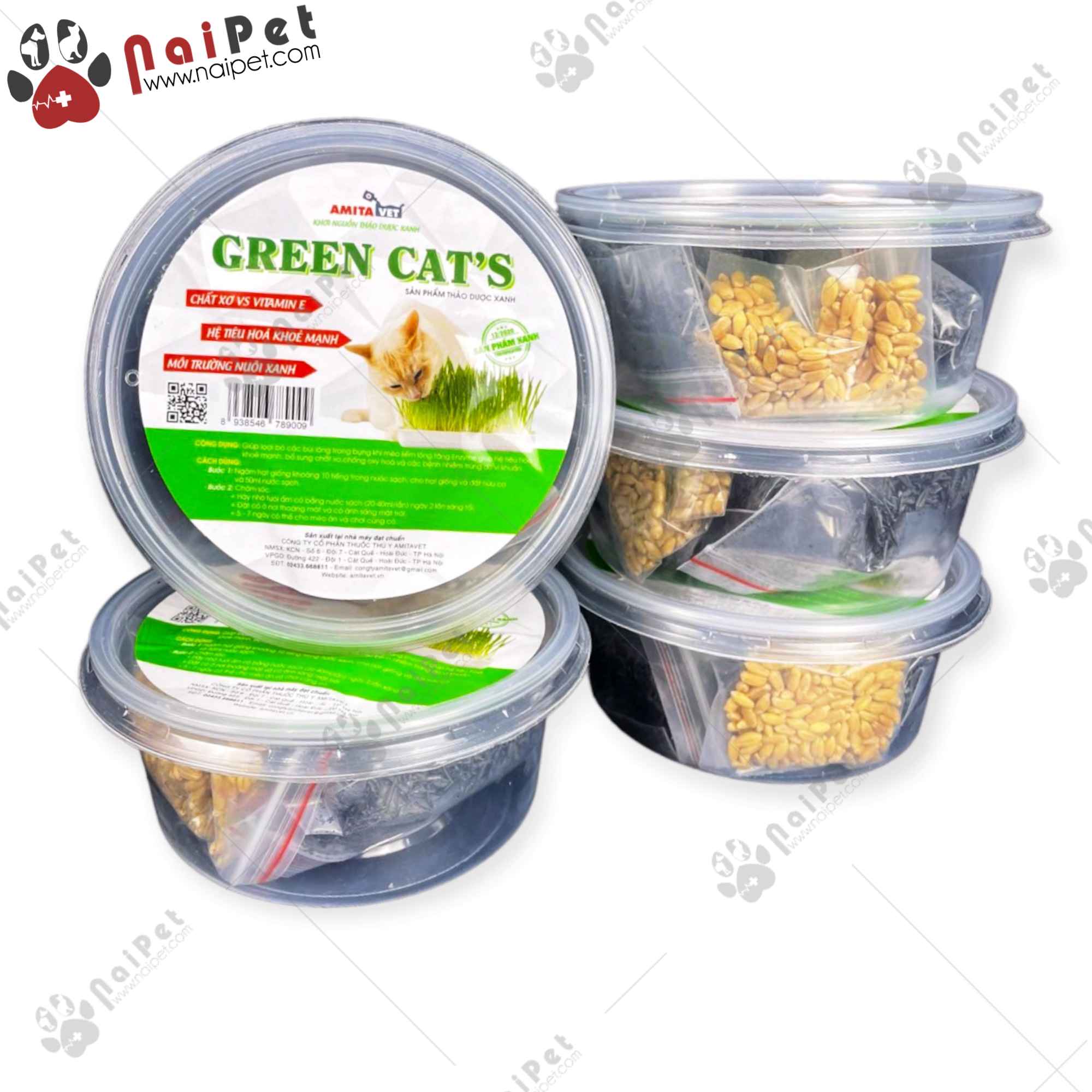 Bộ Trồng Cỏ Tươi Cho Mèo Cat Green Cat’s Amitavet CTT005