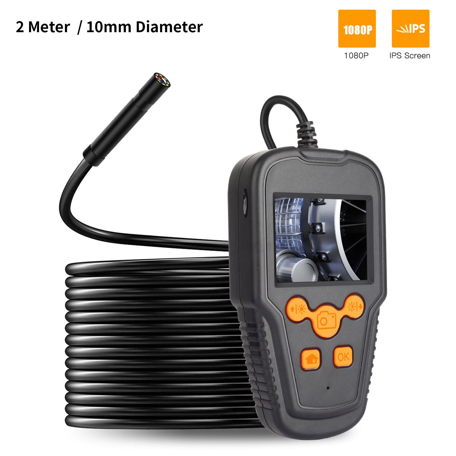 Endoscope Camera 2.4 Inches LCD Screen 1080P High Definition 8mm Lens IP68 Handheld Endoscope Industrial Home Digital