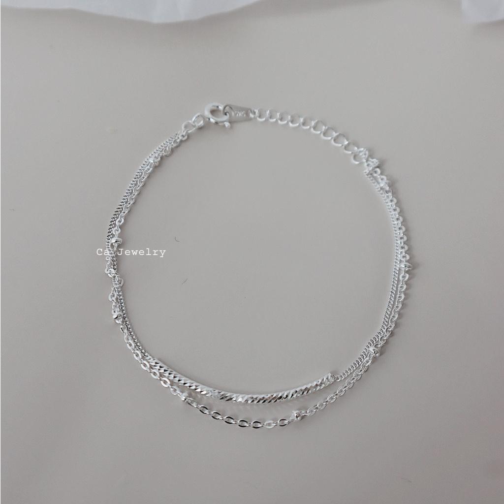 Vòng tay nữ lắc tay nữ bạc s925 dây kép xích slim Cá jewelry LTB123