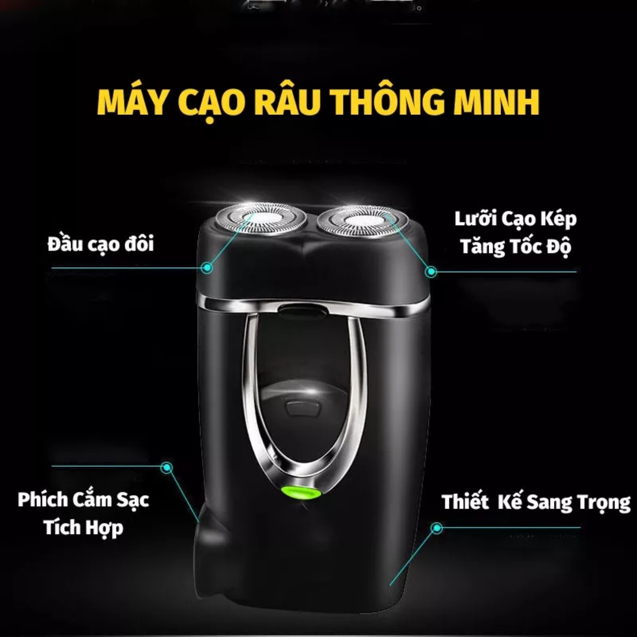 Máy cạo dâu 2 lưỡi kép cạo sạch chân râu giúp phái nam tự tin thanh lịch