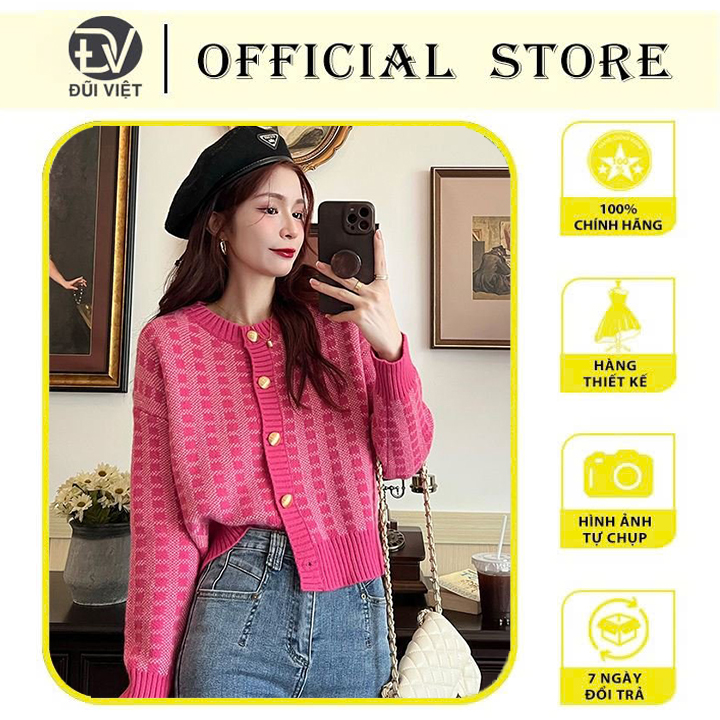 Áo khoác len cadigan mẫu mới hottrend dáng vintage siêu xinh
