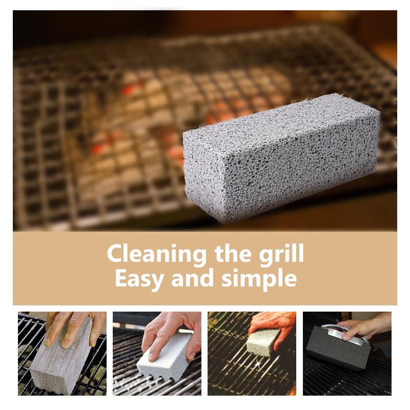 3 Bếp Nướng Sạch Gạch Khối Thịt Nướng Vệ Sinh Đá BBQ Giá Đỡ Vết Bẩn Dầu Mỡ Bụi Tiện Ích Phụ Kiện Nhà Bếp BBQ Dụng Cụ