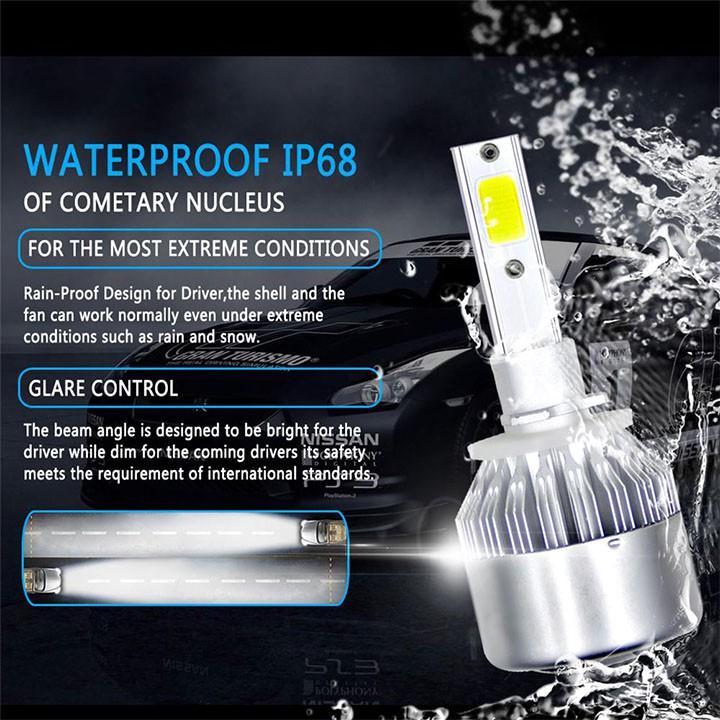 ĐÈN PHA LED C6 2 TIM ĐÈN PHA XE MÁY, ĐÈN SIÊU SÁNG, SIÊU TIẾT KIỆM ĐIỆN, ĐÈN RẤT BỀN, KHÓ VỠ - DC62T