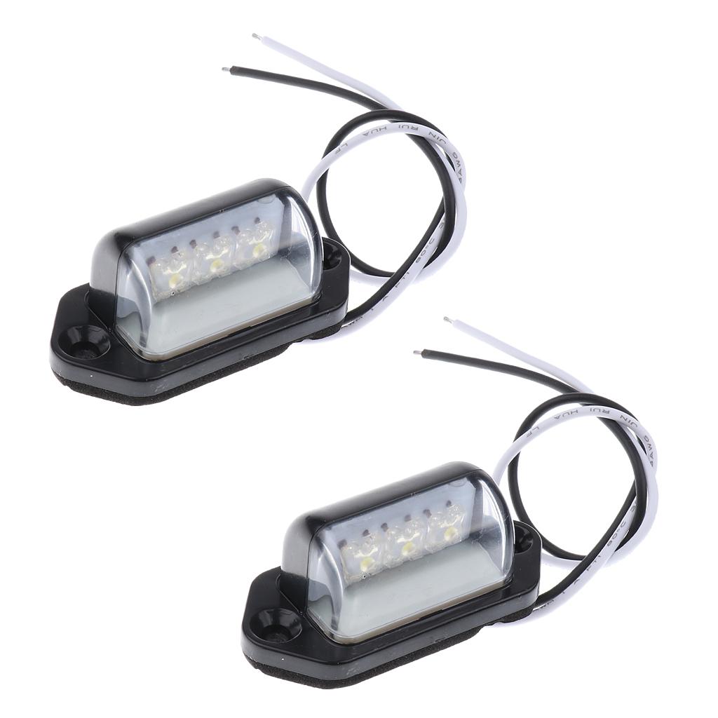 4pcs 3 LED Rear License Number Plate Light Lamp Trailer Car Light 12/24V