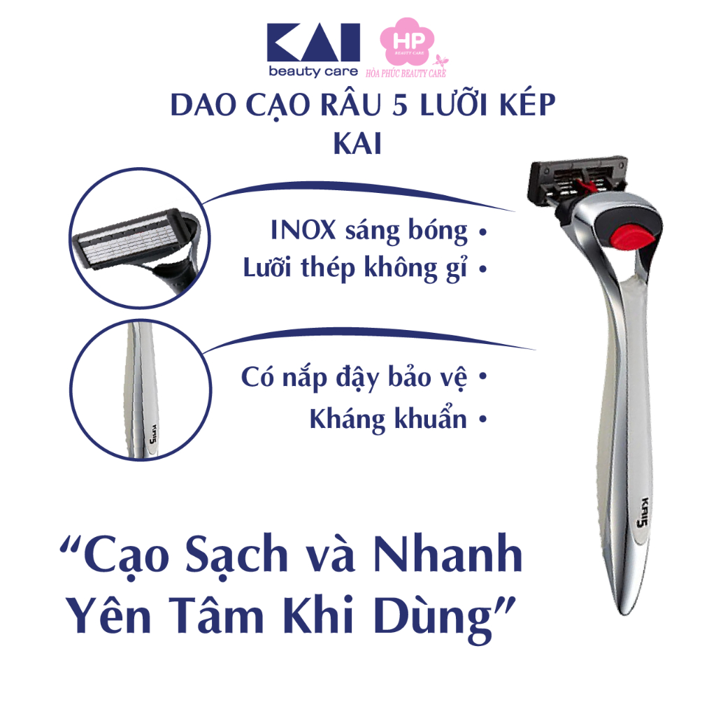 Dao Cạo Râu 5 Lưỡi Kép Kai 15854 KR5K-1SE3 GA-1585