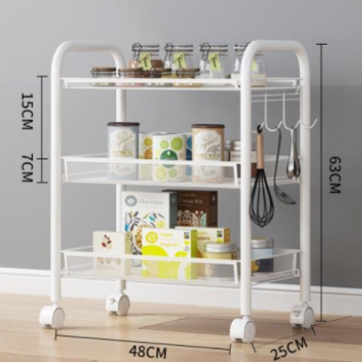 Kệ để đồ đa năng 3 tầng có bánh xe di chuyển tiện dụng